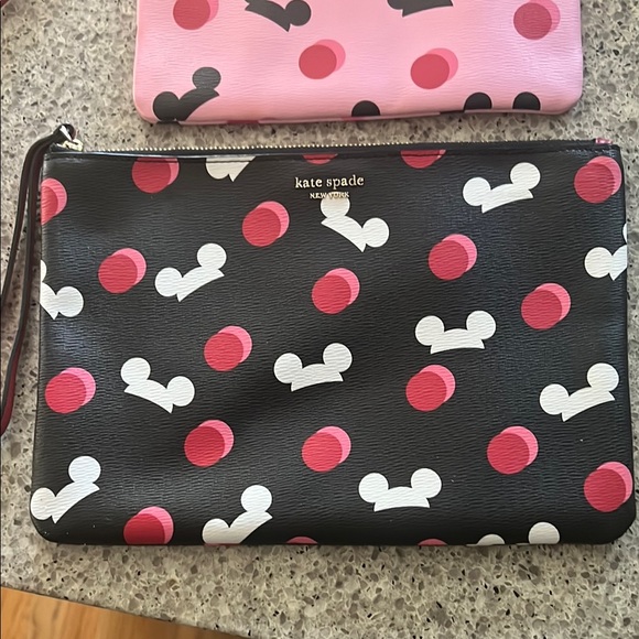 Kate Spade Pink and Black Mickey Mouse Wristlet Duo - Picture 2 of 11